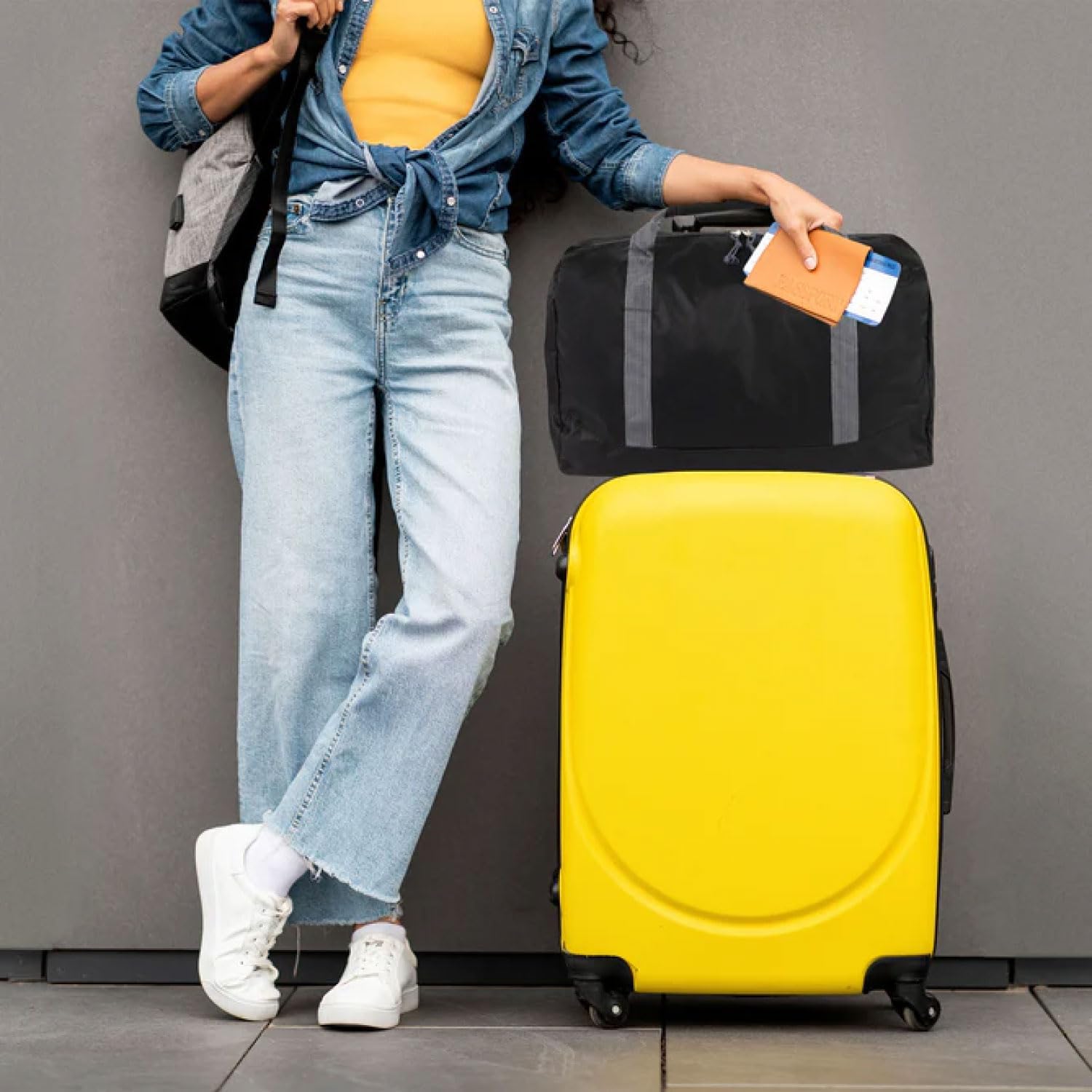 30 Liter, 17 Inch Canvas Duffle Bags for Men and Women – Travel Weekender Overnight Carry-On Shoulder Duffel Tote Bags (Black) - Image 7