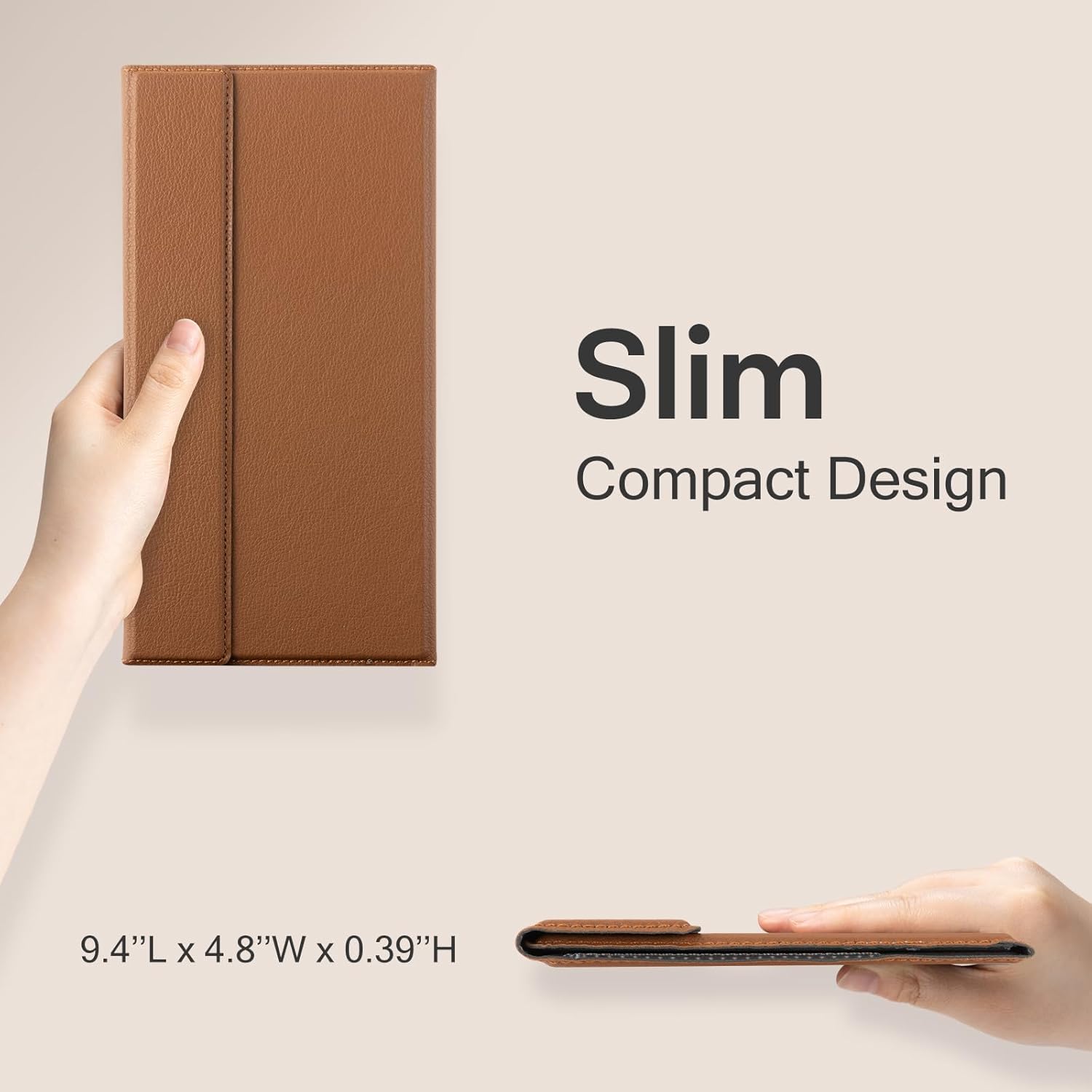 CoBak Leather Car Registration and Insurance Holder with Magnetic Compartment - Vehicle Glove Box Organizer for Driver License, Cards, Emergency Cash - Auto Truck Accessories Case, Lychee Brown - Image 5